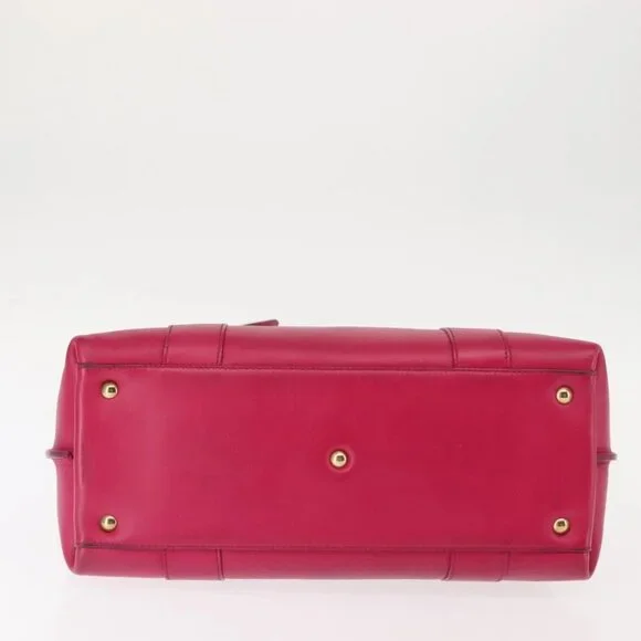 Salvatore Ferragamo Gancini Hand Bag Leather Pink Gold
